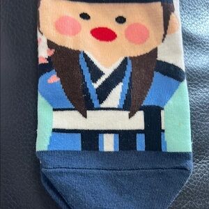 NWT SOCKS Blue and White Character Socks made in Korea.